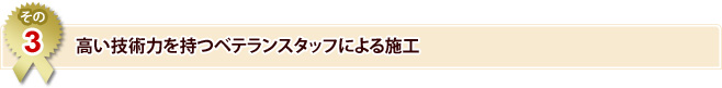 ［その3］高い技術力を持つベテランスタッフによる施工